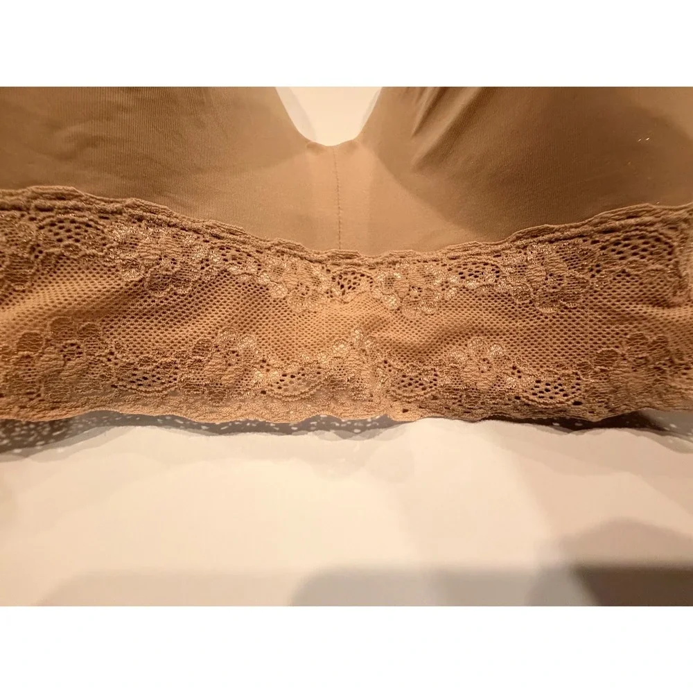 Natori Bliss Perfection Wireless‎ Contour Bra 36DDD Beige Lace 723154